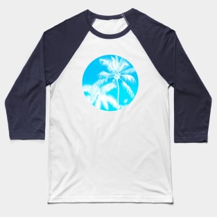 White Palm Trees with a Teal Sky Baseball T-Shirt